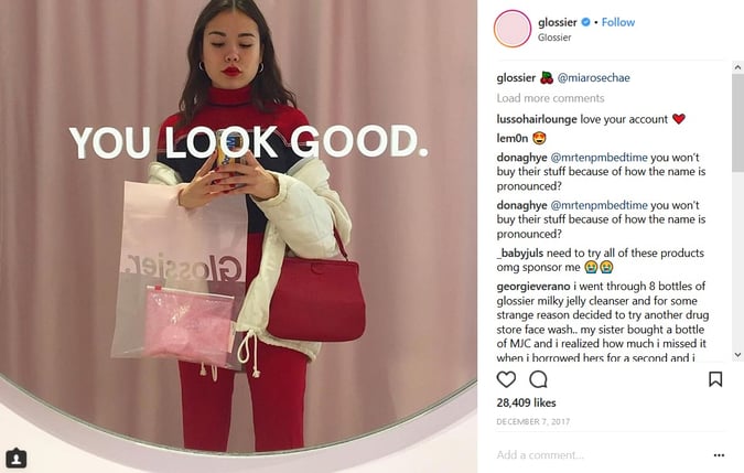 Example of “BFF marketing” from a make-up brand.